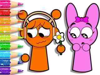 Coloring Book: Sprunki Pinki & Oren